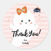 Personalisierter BOO-Tag Halloween Geburtstag Dank Runder Aufkleber (Vorderseite)