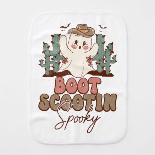 Personalisierter Boot Scootin Spooky Burb Cloth Baby Spucktuch