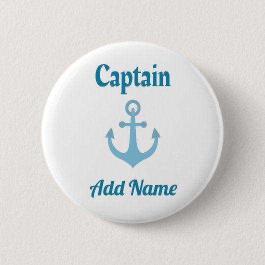 Personalisierter Bootsführer Anchor Button (Vorderseite)