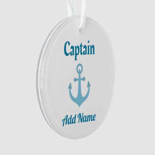 Personalisierter Bootsführer Anchor Ornament (Vorderseite)