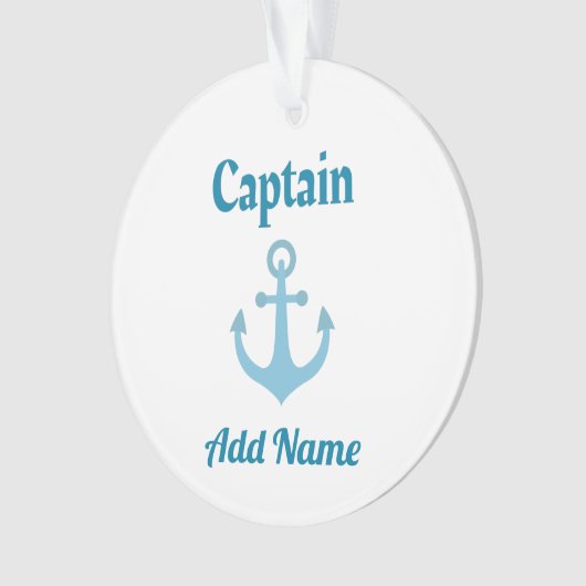 Personalisierter Bootsführer Anchor Ornament (Vorderseite)