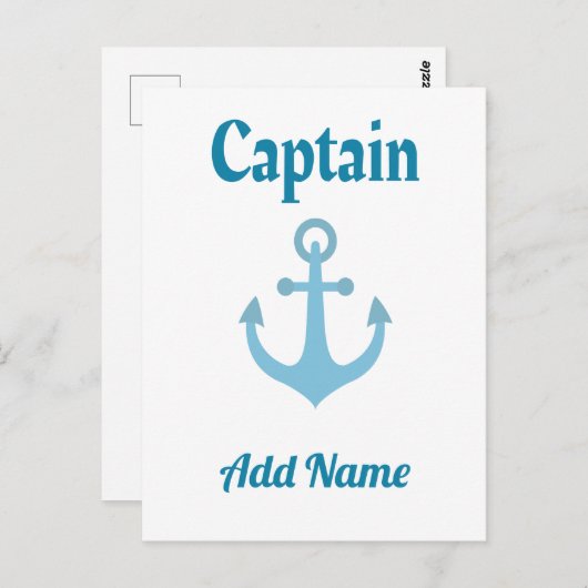Personalisierter Bootsführer Anchor Postkarte (Vorne/Hinten)
