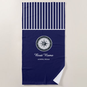 Personalisierter Bootsname Strandtuch