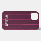 Personalisierter Bordeaux pinstripes Case-Mate iPh iPhone Hülle (Rückseite (Horizontal))