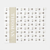Personalisierter Border Collie Fleecedecke (Vorderseite (Horizontal))