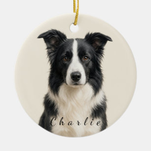 Personalisierter Border Collie-Hunde-Schmuck Keramik Ornament
