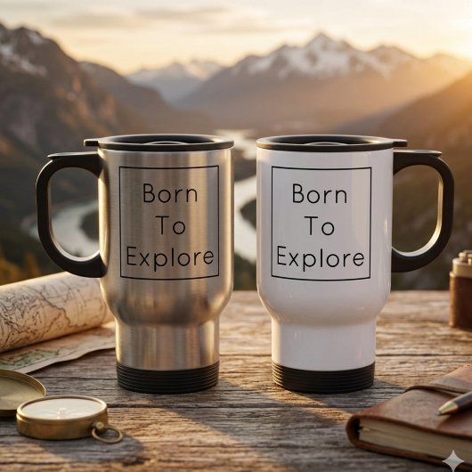 Personalisierter Born To Explore Reisebecher
