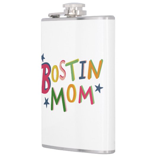 Personalisierter Bostin Mum Black Country Hip Flas Flachmann (Links)