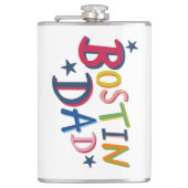 Personalisierter Bostin Vater Schwarzes Land Flasc Flachmann (Vorderseite)