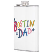 Personalisierter Bostin Vater Schwarzes Land Flasc Flachmann (Links)