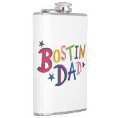 Personalisierter Bostin Vater Schwarzes Land Flasc Flachmann (Rechts)