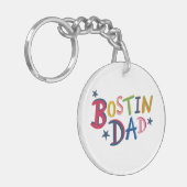 Personalisierter Bostin-Vater-Schwarzland-Schlüsse Schlüsselanhänger (Vorderseite links)