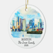 Personalisierter Boston-Ornament, Boston-Geschenk Keramik Ornament (Links)