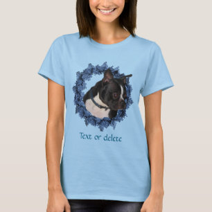 Personalisierter Boston-Terrier-Blumenkranz T-Shirt