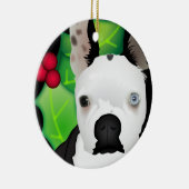 Personalisierter Boston-Terrier Keramik Ornament (Rechts)