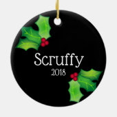 Personalisierter Boston-Terrier Keramik Ornament (Hinten)