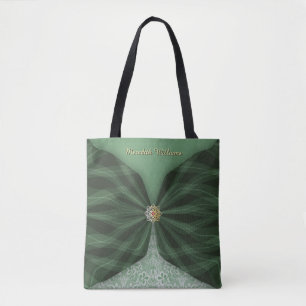 Personalisierter botanischer Baum-Juwel-Textil-Täu Tasche