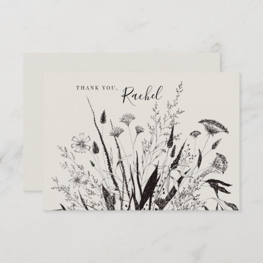 Personalisierter botanischer Danksagenkarte Dankeskarte (Vorne/Hinten)