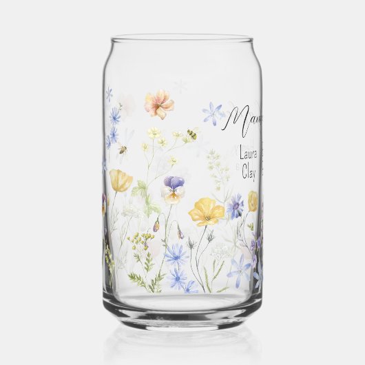 Personalisierter botanischer Mama-Garten Dosenglas (Vorderseite)