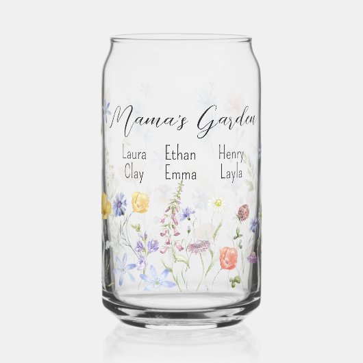 Personalisierter botanischer Mama-Garten Dosenglas (Links)