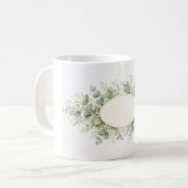 Personalisierter botanischer Monogramm-Becher, Euk Kaffeetasse (Vorderseite Links)