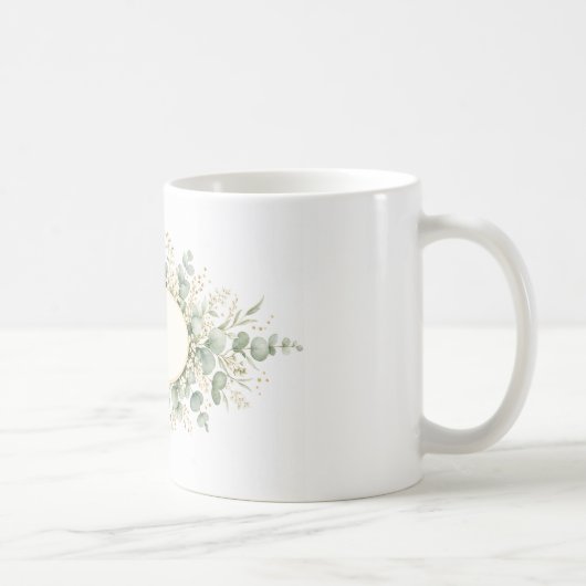 Personalisierter botanischer Monogramm-Becher, Euk Kaffeetasse (Rechts)