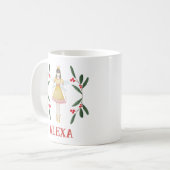 Personalisierter botanischer Niedlicher Ballerina  Kaffeetasse (Vorderseite Links)