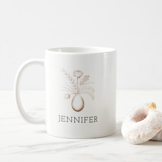 Personalisierter Botanischer Ostermug Elegantes Ge Kaffeetasse (Mit Donut)