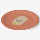 Personalisierter botanischer Party-Teller Pappteller (Schrägansicht)