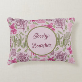 Personalisierter Botanischer Pinkerpest Dekokissen