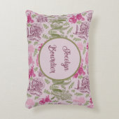 Personalisierter Botanischer Pinkerpest Dekokissen (Vorderseite(Vertikal))