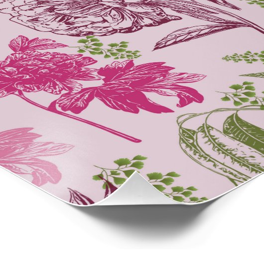 Personalisierter Botanischer Pinkerpest Poster (Ecke)