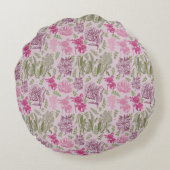 Personalisierter Botanischer Pinkerpest Rundes Kissen (Rückseite)