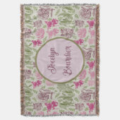 Personalisierter Botanischer Sage Peony Eukalyptus Decke (Vorderseite Vertikal)