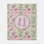 Personalisierter Botanischer Sage Peony Eukalyptus Fleecedecke (Vorderseite)