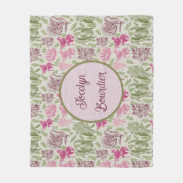 Personalisierter Botanischer Sage Peony Eukalyptus Fleecedecke