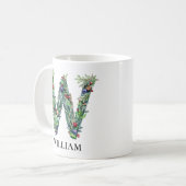 Personalisierter botanischer Weihnachtsmonogramm-B Kaffeetasse (Vorderseite Links)
