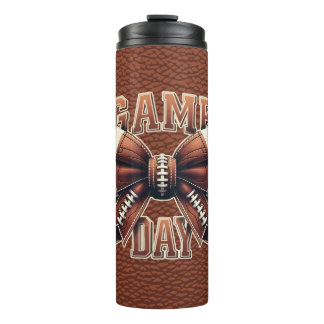 Personalisierter Bow Mama Football Saison Game Day Thermosbecher