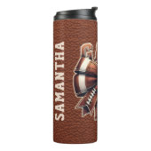 Personalisierter Bow Mama Football Saison Game Day Thermosbecher (Nach links gedreht)