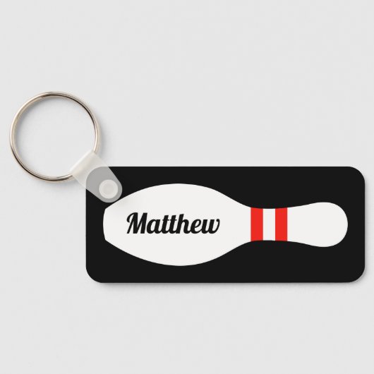 Personalisierter Bowling Button Schlüsselanhänger (Rückseite)