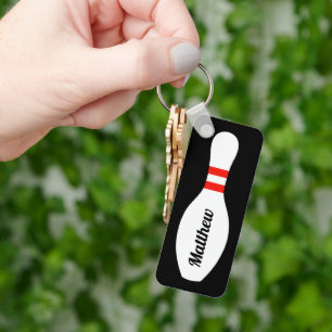 Personalisierter Bowling Button Schlüsselanhänger