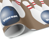 Personalisierter Bowling Geschenkpapier (Rolleneckpunkt)
