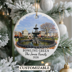 Personalisierter Bowling Green Weihnachtsschmuck,  Keramik Ornament