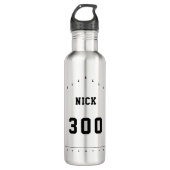 Personalisierter Bowling hoher Wert mit Name Edelstahlflasche (Vorderseite)