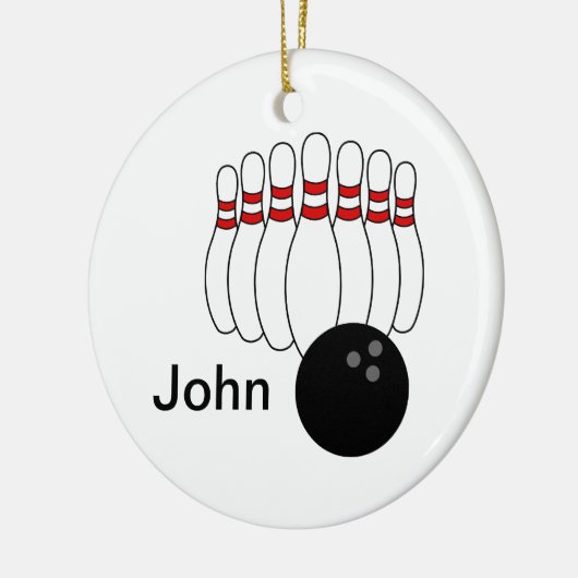Personalisierter Bowling Keramikornament (Links)