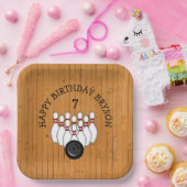 Personalisierter Bowling Themed Birthday Age and N Pappteller (Party)