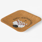 Personalisierter Bowling Themed Birthday Age and N Pappteller (Gewinkelt)