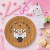 Personalisierter Bowling Themed Birthday Age and N Pappteller (Party)