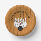 Personalisierter Bowling Themed Birthday Age and N Pappteller (Vorderseite)