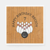 Personalisierter Bowling Themed Birthday Age and N Serviette (Vorderseite)